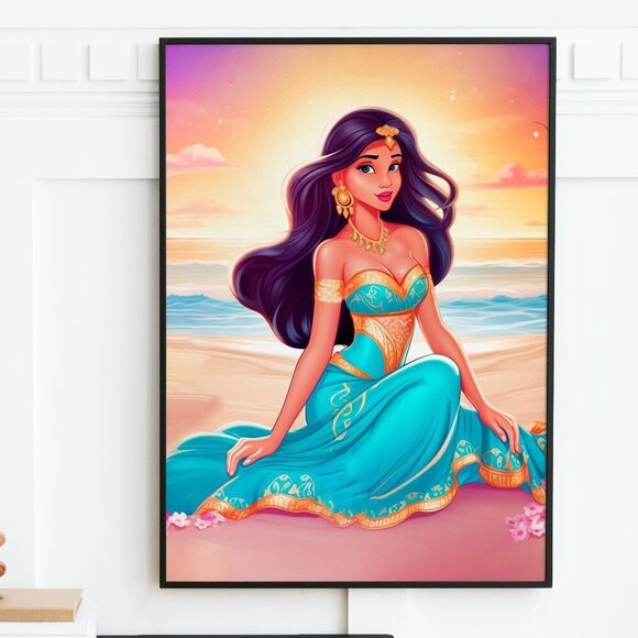 16x20‎ Disney Princess Jasmine Portrait Wall Art Watercolor Oil Painting Print - Picture 5 of 5